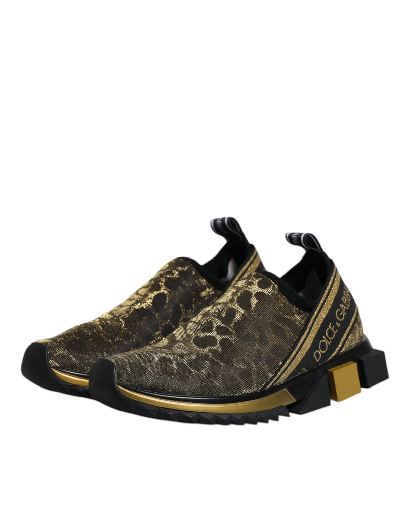 Gold Glitter Leopard Sorrento Sneakers Shoes