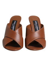 Maroon Logo KEIRA Leather Slides Sandals Shoes