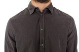 Camicia da uomo casual di cotone verde chic