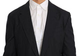 Κομψό Slim Fit Striped Wool Silk Blazer