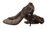 Elegante Leopardenmuster -Sockenpumpen Heels