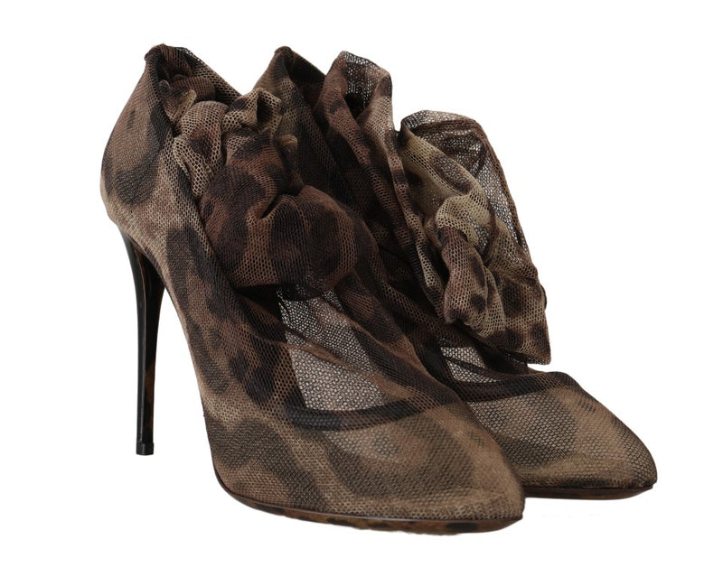 Elegante Leopardenmuster -Sockenpumpen Heels