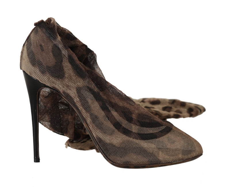 Elegante Leopardenmuster -Sockenpumpen Heels