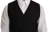 Elegante Vest Formal de mezcla de seda negra