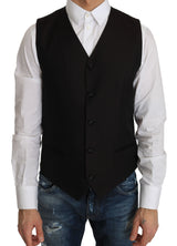 Elegante Vest Formal de mezcla de seda negra