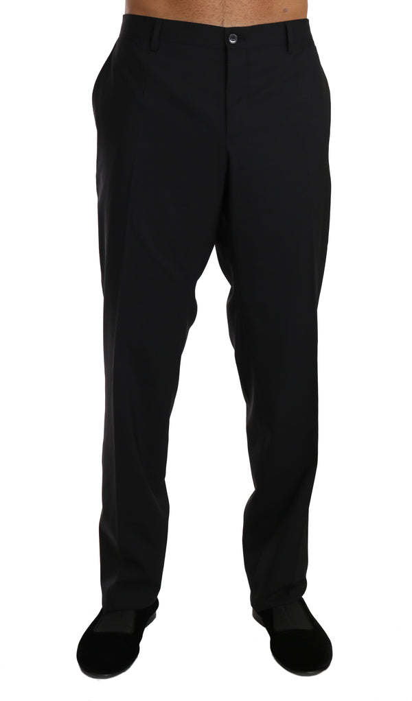 Elegante schwarze Wollkleiderhose