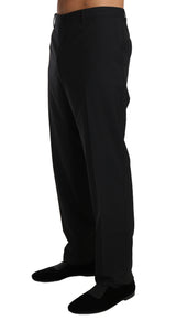 Pantalon de robe en laine noire élégante