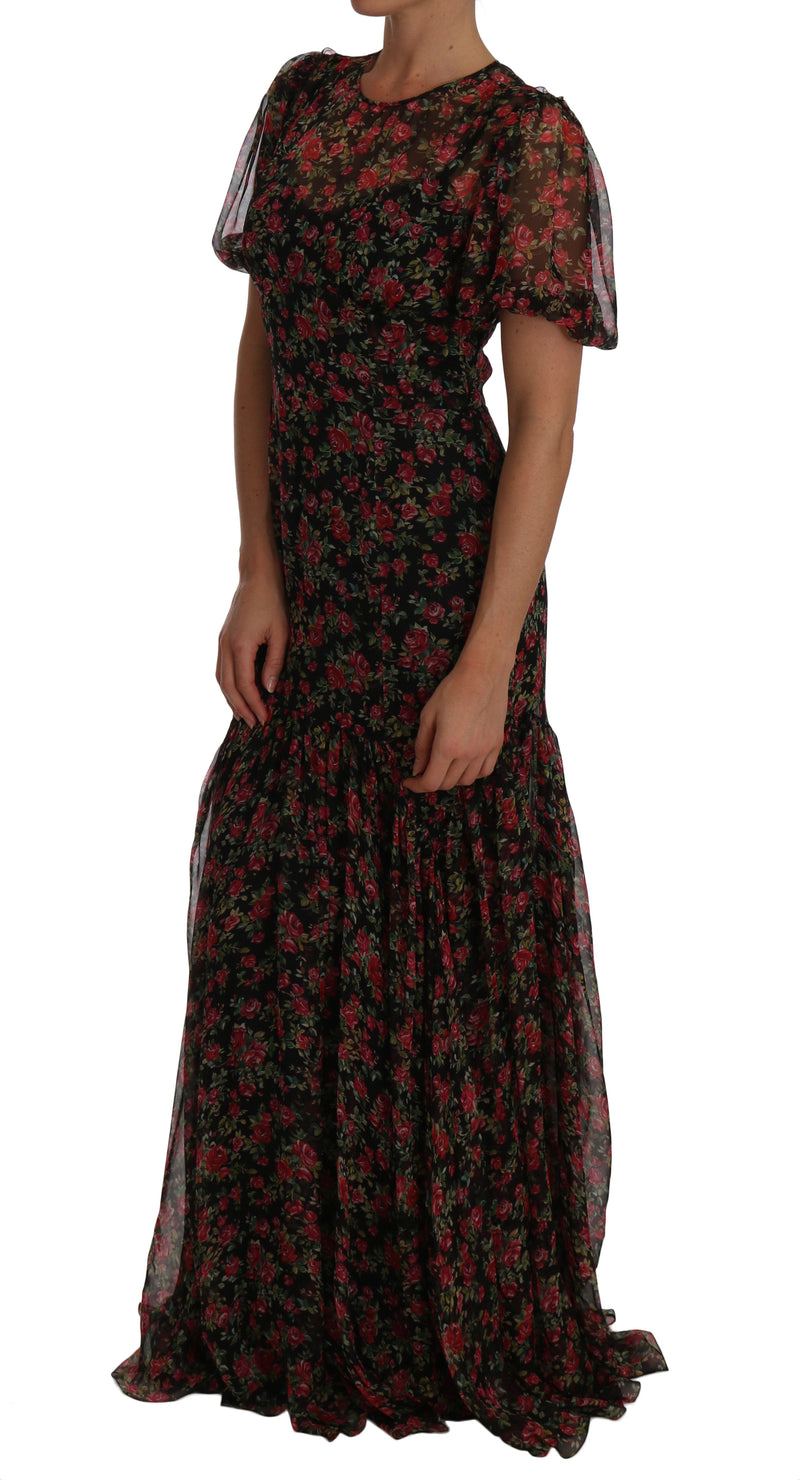 Robe en soie en ligne florale élégante