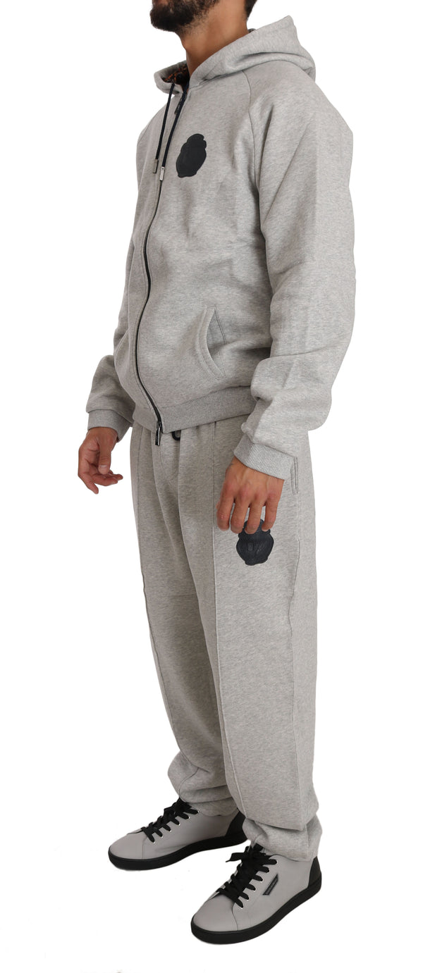 Elegantes graues Baumwoll -Sweatsuit -Ensemble