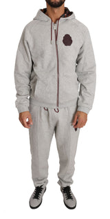 Elegantes grauer Kapuzen -Sweatsuit -Ensemble