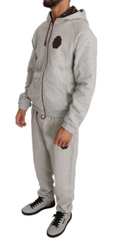 Elegantes grauer Kapuzen -Sweatsuit -Ensemble