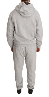 Elegantes grauer Kapuzen -Sweatsuit -Ensemble