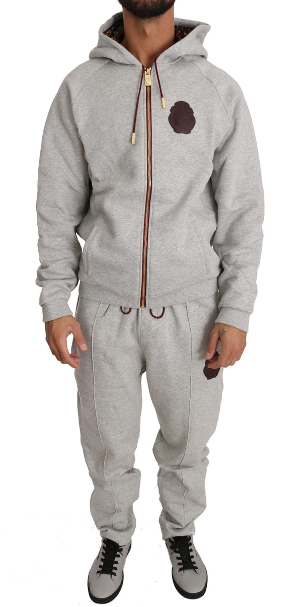 Elegantes graues Baumwoll -Sweatsuit -Ensemble