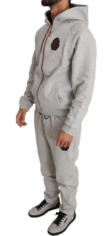 Elegantes graues Baumwoll -Sweatsuit -Ensemble