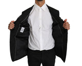 Elegante chaqueta de blazer de martini negro fit delgado