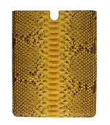 Case de tablette en peau de serpent python élégant en jaune