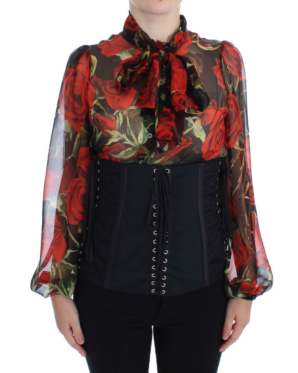 Ceinture de corset à brocart floral noir élégant