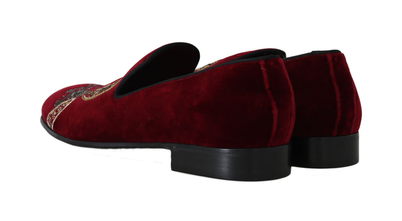 Bordeaux Velvet Paillierte Herren -Slipper