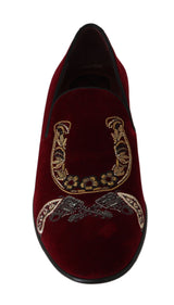 Bordeaux Velvet Paillierte Herren -Slipper