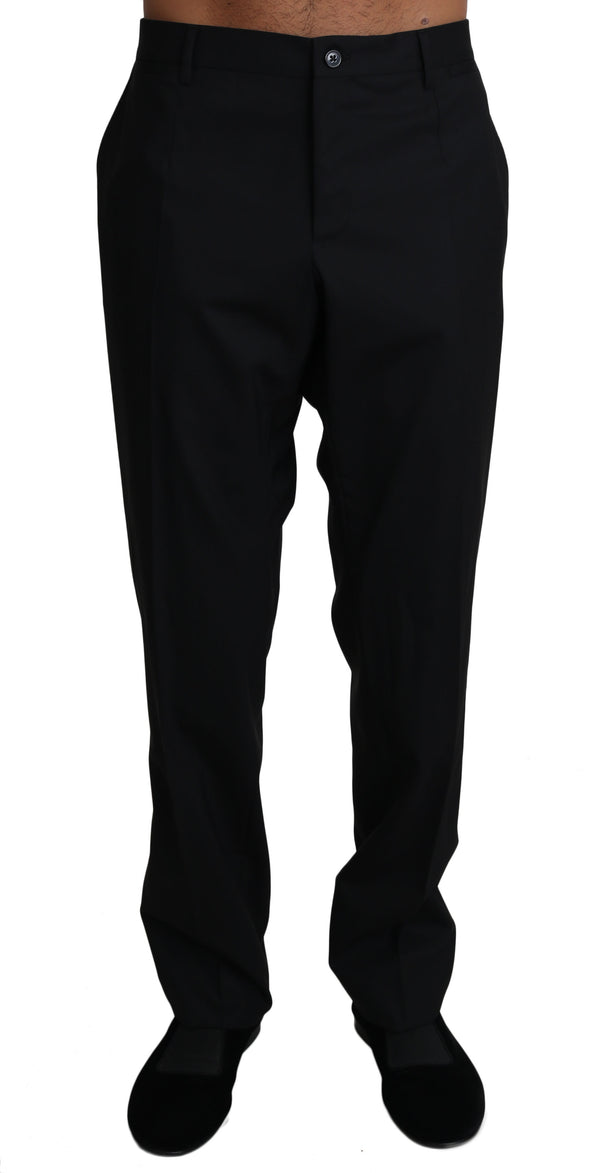 Elegante schwarze formale Wollmischhose