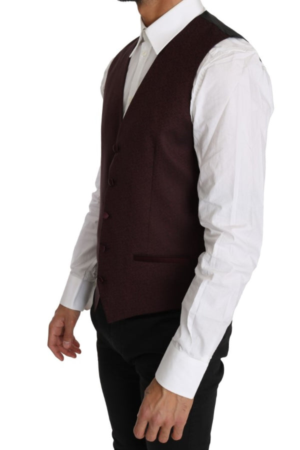 Elegante chaleco formal de hombres estampados morados