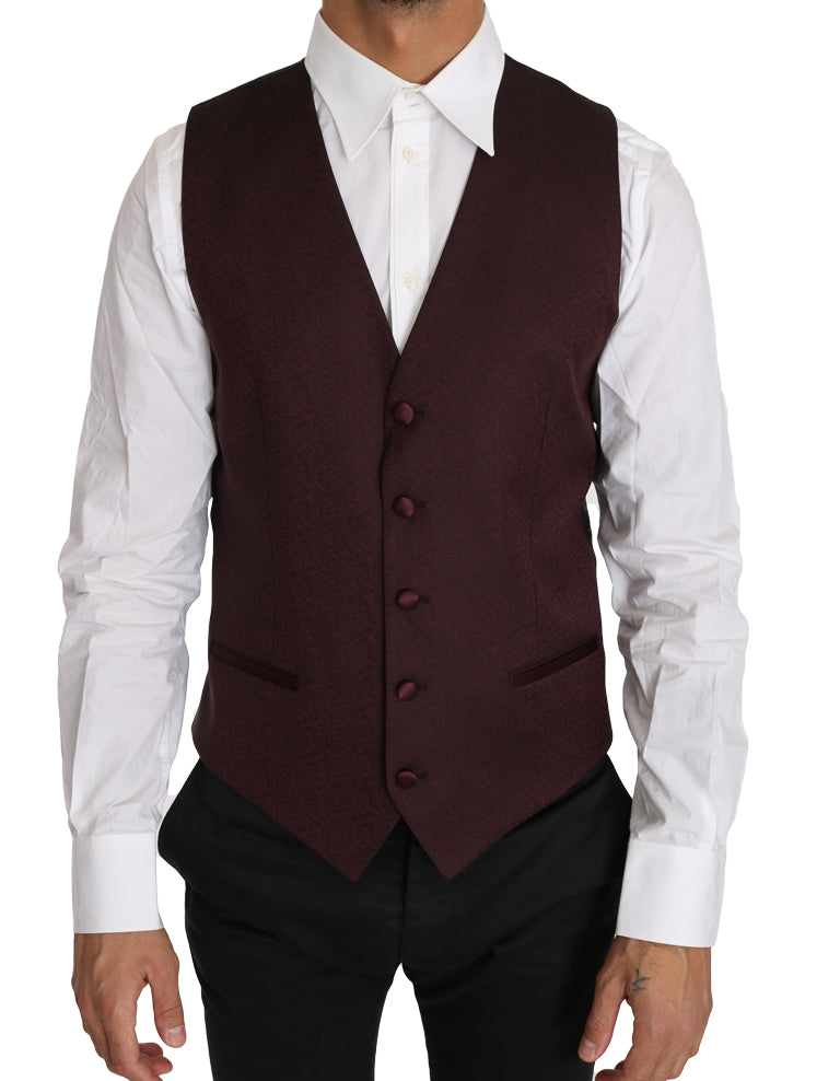 Elegante chaleco formal de hombres estampados morados