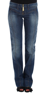 Denim di lavaggio blu taglio di stivale chic