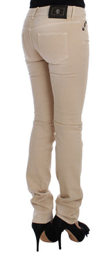 Jeans in forma slim cotone beige cotone