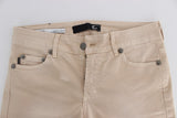 Jeans in forma slim cotone beige cotone