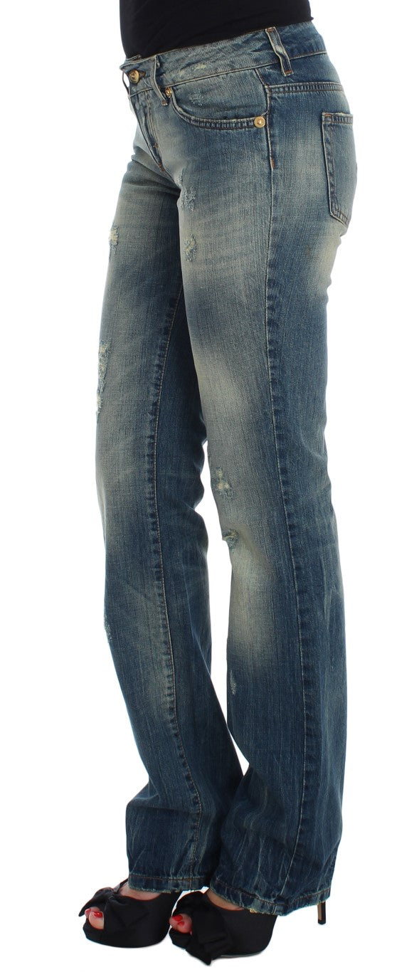 Schlanker Flairbein niedriger Taille -Denim