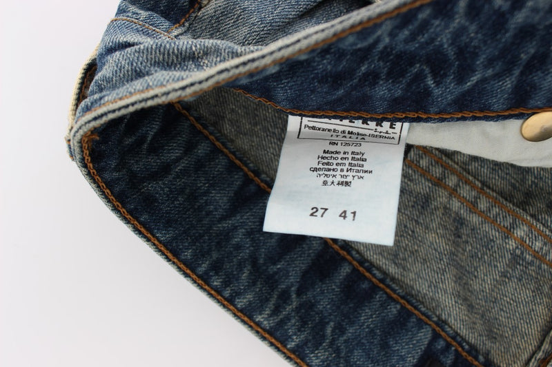 Denim de taille basse de la jambe de flair élégant