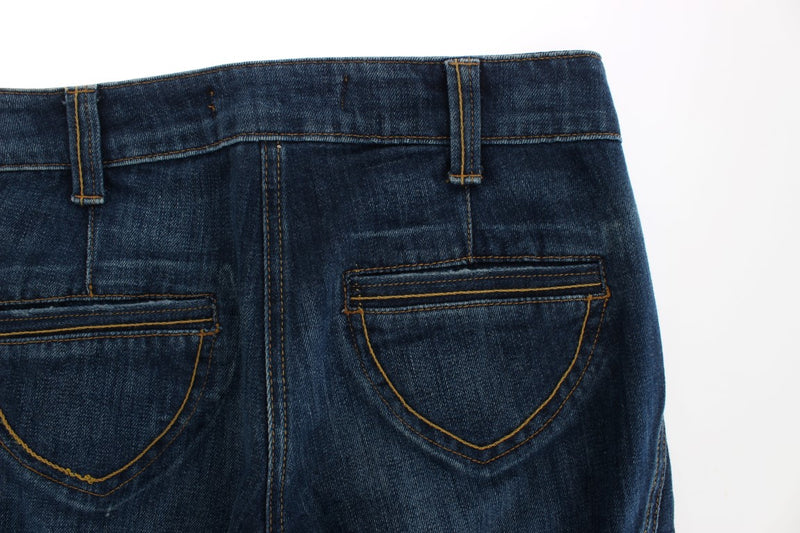 Élégant denim de la jambe de la jambe fusée basse