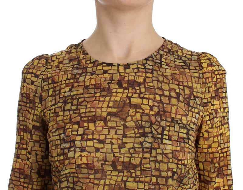 Blusa de seda con estampado de mosaico siciliano