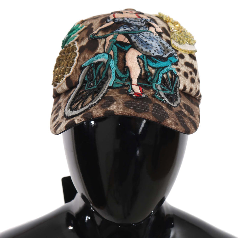 Elegante gorra de béisbol de leopardo de lentejuelas