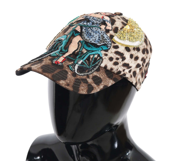 Elegante cappellino da baseball leopardo con paillettes