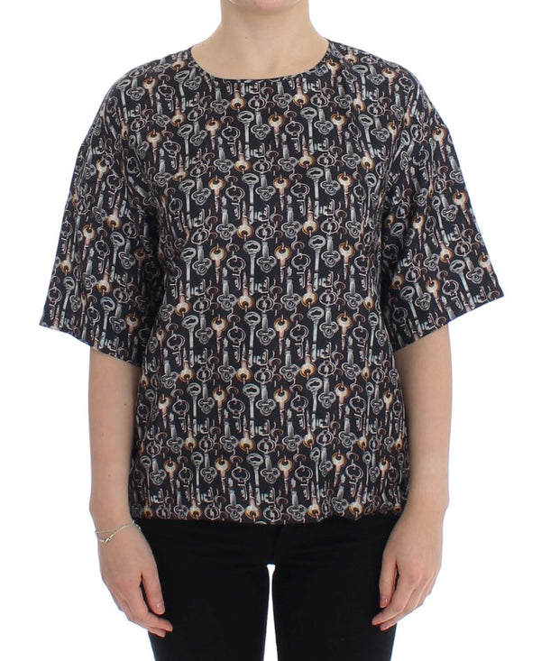 Blusa de seda sicilia encantada con estampado llave