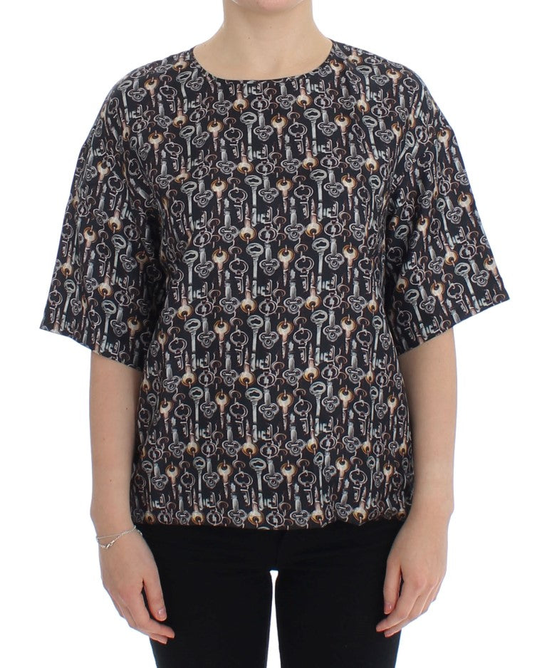 Blouse en soie en Sicile enchantée avec imprimé clé