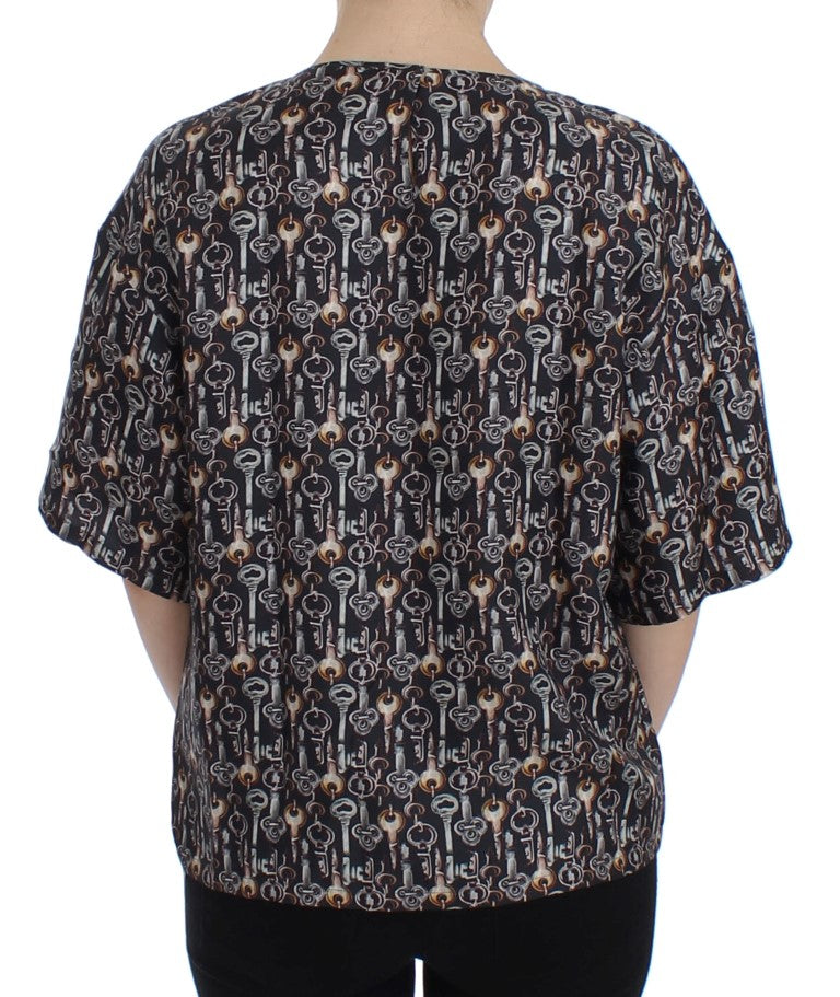 Blusa de seda sicilia encantada con estampado llave