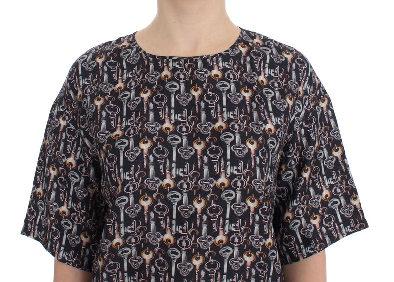 Blouse en soie en Sicile enchantée avec imprimé clé