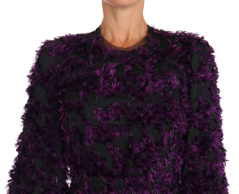 Robe de gaine à franges élégantes en violet et noir