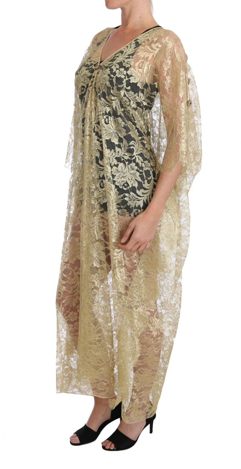 Golden Floral Lace Kaftan Sundition