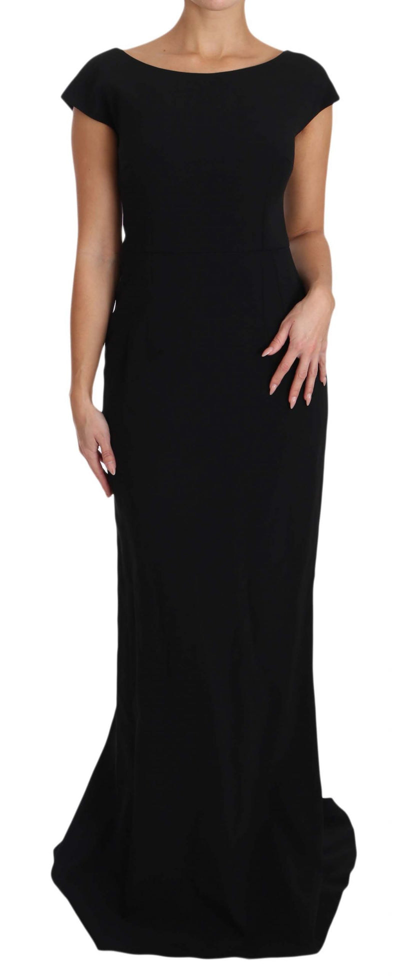 Elegantes schwarzes Maxi -Scheidekleid