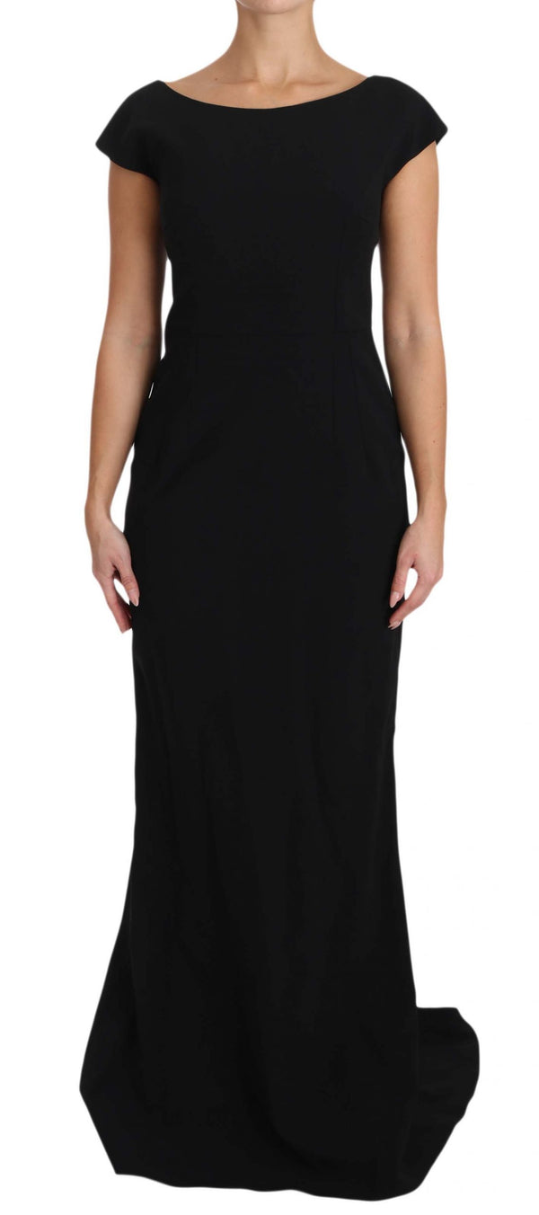 Vestido de vaina maxi negro elegante