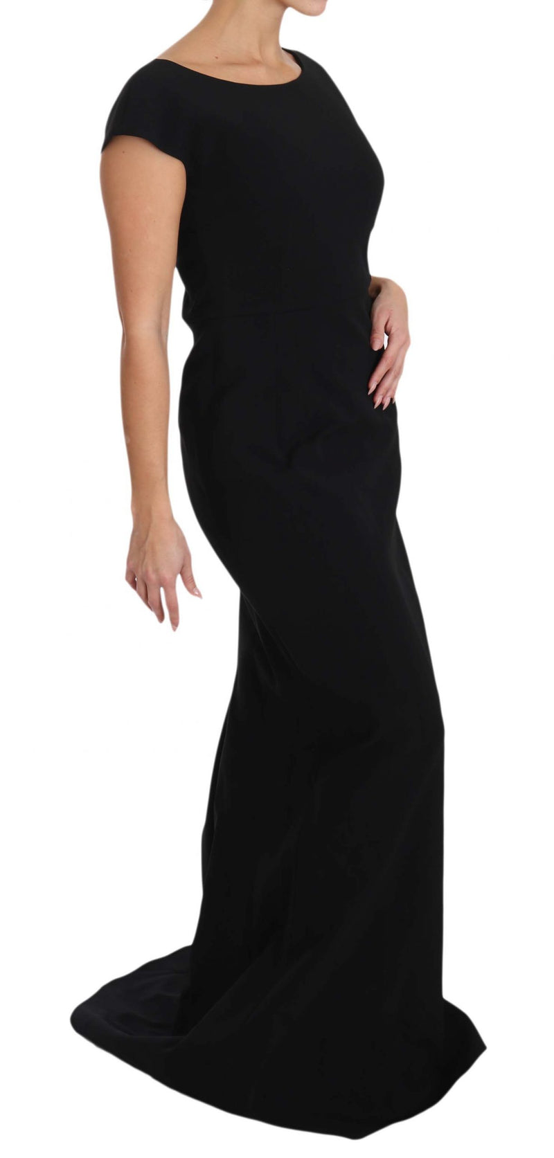 Elegantes schwarzes Maxi -Scheidekleid