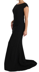 Elegantes schwarzes Maxi -Scheidekleid