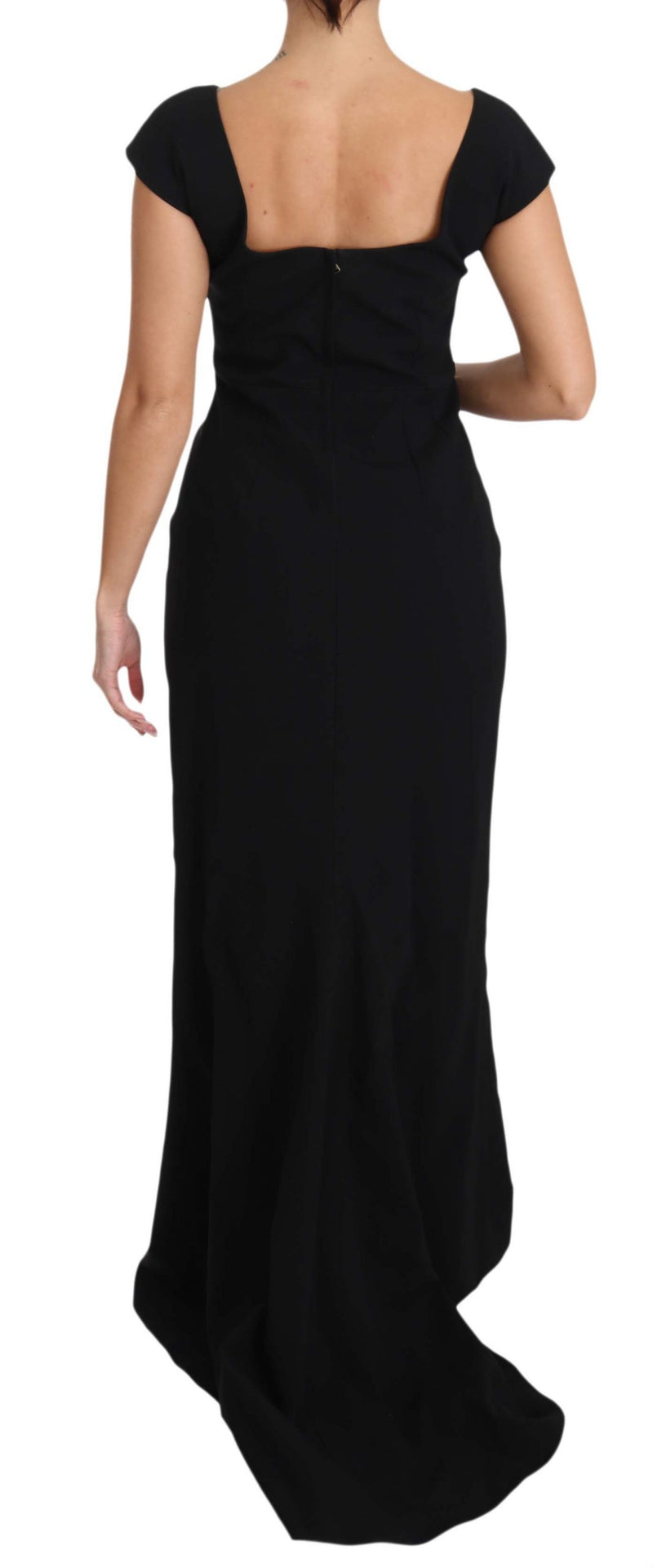 Elegantes schwarzes Maxi -Scheidekleid