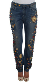 Enchanted Sicily Embellished Boyfriend Jeans