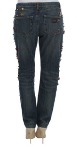 Enchanted Sicile cristal coeur Boyfriend Jeans