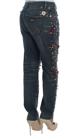 Enchanted Sicily Crystal Heart Boyfriend Jeans