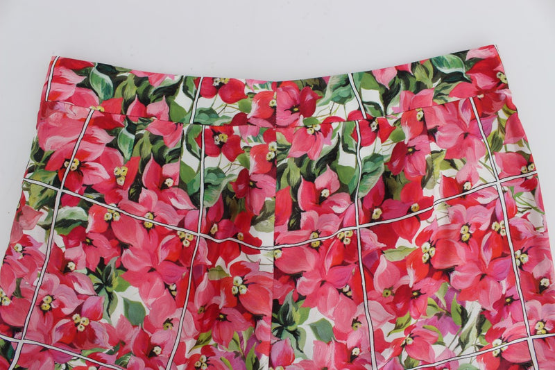 Πολύχρωμα Floral Silk Capri παντελόνι